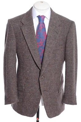 Chaqueta Blazer Abrigo Deportivo 44R Slim Vintage John Henry Gris Marrón Lana Tweed Mancha Foto 1 de 4