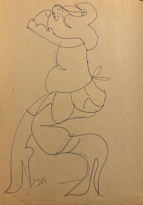 Charles SEMSER  (1922-2011) Dessin 1964 Encre Signé Flamenco Vintage B55 - Photo 1/3