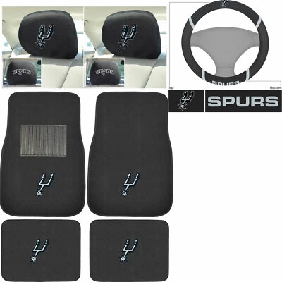 Новый 7шт NBA San Antonio Spurs автомобиля грузовика напольные коврики чехол на руль и многое другое - Изображение 1 из 4