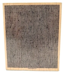 Stampin’ UP! 4.5" x 5 7/8" SCREEN Canvas pattern Wood Mounted Rubber Stamp 2005 - Picture 1 of 6