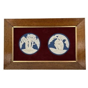 Wedgwood Collectors Society Anna Zinkeisen Blue Jasperware Adam Eve Cameo Plaque - Picture 1 of 12