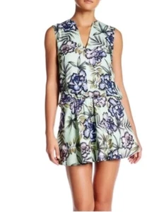 Alice + Olivia SZ 12 NEW  'Brooke' Floral Oasis Mint Dress - Picture 1 of 9