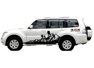 Mountain Climber Graphics Car Sticker For Mitsubishi Pajero Off Road Side Decals - Picture 1 of 8