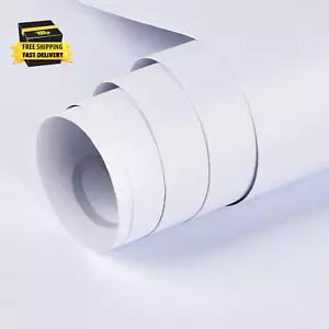 15.7" X 118" Matte White Wallpaper White Contact Paper White Peel and Stick Wall - Picture 1 of 9