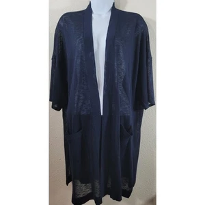 Cárdigan Suéter Chico's Azul Marino Frente Abierto 1 Mediano Nuevo Con Etiquetas Ligero - Imagen 1 de 7