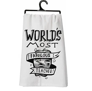 DISH TOWEL - World's Most FABULOUS Teacher - Primitives By Kathy #27003 - Imagen 1 de 1