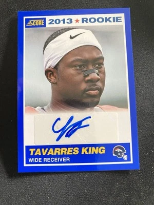 2013 Score Rookie Tavarres King RARO AZUL Border #427 Rookie Auto RC 🐴 Broncos - Imagem 1 de 2