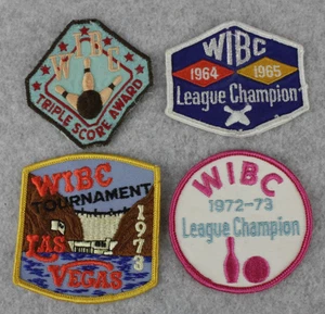 4 Vintage WIBC Bowling League Embroidered Patches Champion Triple Score  Las Veg - Picture 1 of 10
