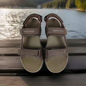 Skechers Men’s Sandals Size 13 Brown Chocolate Hook & Loop SN 204105WW... - Picture 1 of 24