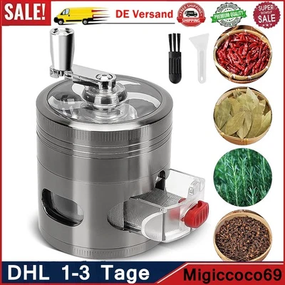 Hochwertiger Mini Metall Grinder Kräutermühle Kurbelmühle Gewürzmühle Crusher DE - Bild 1 von 4