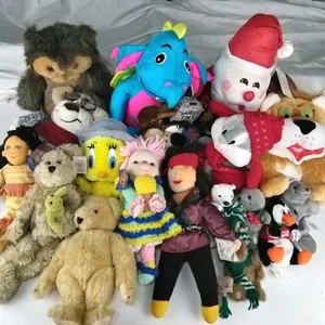 Vintage Plush Lot Of 18 Mix Brand Looney Tunes Coca Cola Rare Stuffed Animal Toy - Picture 1 of 16