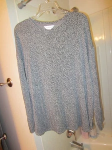 Neu ohne Etikett Damen Stretch Langarm Oberteil Liz Claiborne Gr. XXL grau/schwarz - Bild 1 von 12