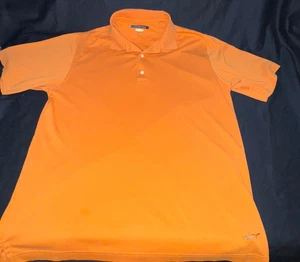 Greg Norman XL Orange Play Dry Golf Polo Shirt – Moisture‑Wicking, Shark Logo - Picture 1 of 5