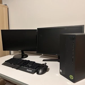HP Gaming PC Set | i5 | GTX 1650 | 16GB RAM | 2 Monitore + Zubehör - Bild 1 von 8