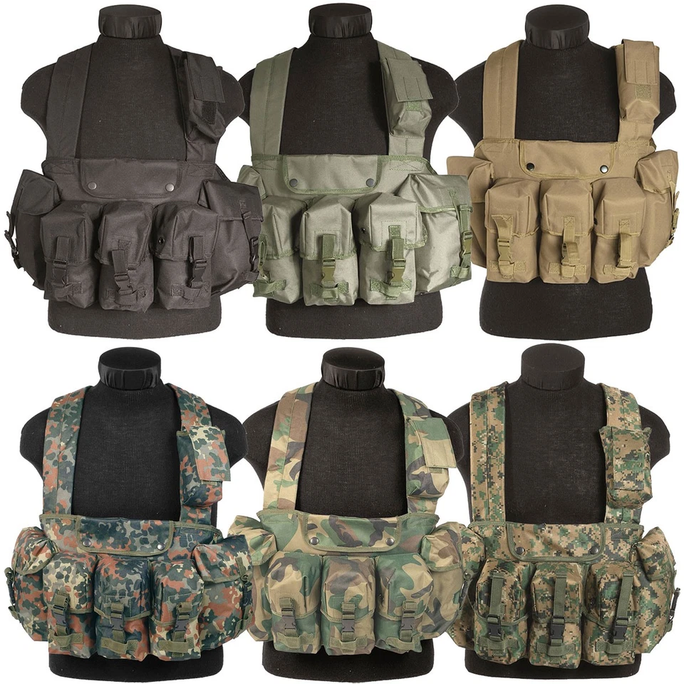 Mil-Tec Einsatzweste Chest Rig 6-Pocket Rigg taktsche Weste Kampfweste Taschen - Bild 1 von 1