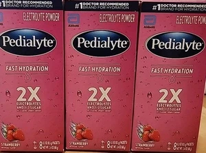 3-8ct Boxes Pedialyte Hydration 2X Electrolyte Drink Powder Strawberry 5/2025 - Picture 1 of 1