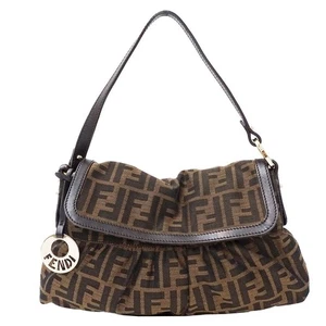 Borsa FENDI Chef Zucca Hobo borsa a tracolla logo FF borsa a mano pelle tela Y2K Giappone - Foto 1 di 10