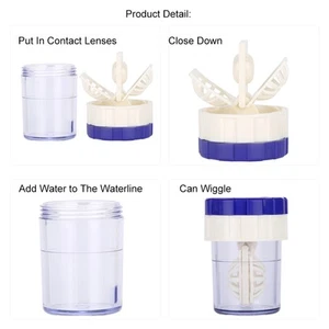 Fashion Manually Plastic Cleaning Lenses Case Contact Lens Cleaner Washer Blue - Picture 1 of 22