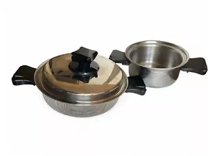 2 Health Craft Set 5 Ply Nicromium Surgical Steel Pots 1 Vent Lid Waterless - Picture 1 of 15
