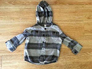 Koala Baby Hooded Sweatshirt 12M Toddler Grey and Light Stripes GREY Preowned - Picture 1 of 3