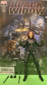 Marvel Legends BLACK WIDOW SCARLETT JOHANSSON *CUSTOM* STEALTH SUIT+ GREAT COMIC - Picture 1 of 8