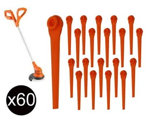 FITS FLYMO SIMPLITRIM LI BATTERY GRASS TRIMMER STRIMMER PLASTIC BLADES x 60 pmd - Picture 1 of 5