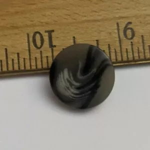 Round Blue/Grey Marbled Shank Button - 17 mm - Picture 1 of 2