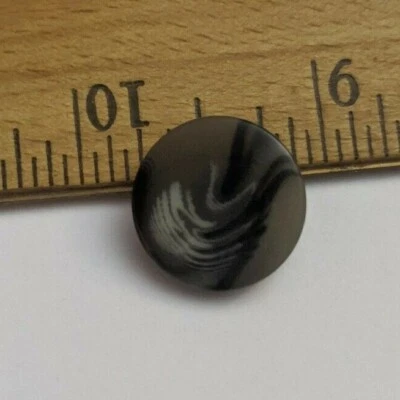 Round Blue/Grey Marbled Shank Button - 17 mm  - Image 1 of 2
