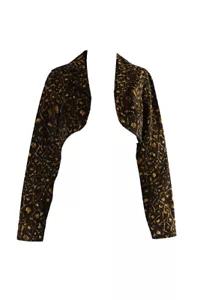 Laundry By Shelli Segal Brown Multi Animal-Print Bolero Jacket 0 - Picture 1 of 3