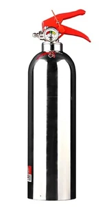 PREMIUM 520 G ABC POWDER SILVER CHROME FIRE EXTINGUISHER HOME OFFICE CAR KITCHEN - Picture 1 of 5