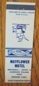 PILGRIM MATCHBOOK MATCHCOVER: MAYFLOWER MOTEL (OAKWOOD VILLAGE, OHIO) -E17 - Imagen 1 de 1