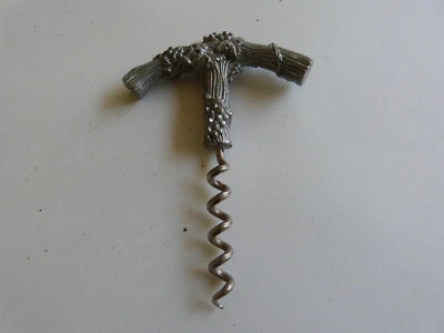 tire bouchon de collection décor raisin vigne joli modèle poinçon bronze argenté - Photo 1/4