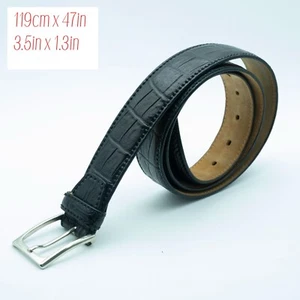 BELTS DI PIAZZA STEFANO Black Aligator Crocodile Parma Formal Belt 120cm XL 2XL - Imagen 1 de 3