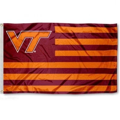VIRGINIA TECH HOKIES 3'X5' FLAG BANNER *100% FULL COLOR ON BOTH SIDES OF FLAG*