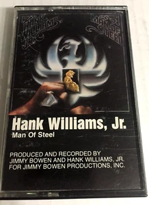 Hank Williams Jr. Man Of Steel Cassette tape Ships Same Day with Tracking - Picture 1 of 3