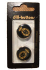 DILL BUTTONS | NOS | 24K Gold Plated Anchor and Crown | #1520 Black Round Shank