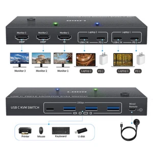 KVM Switcher USB dock station USB sharing switch KVM Splitter Extender Converter - Picture 1 of 6