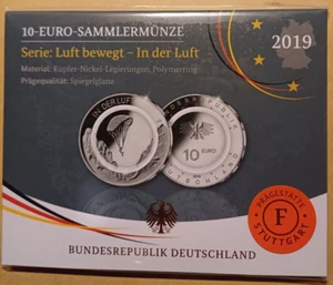 10-EURO-Sammlermünze "Serie: Luft bewegt - In der Luft" 2019 "F" Spiegelglanz - Bild 1 von 2