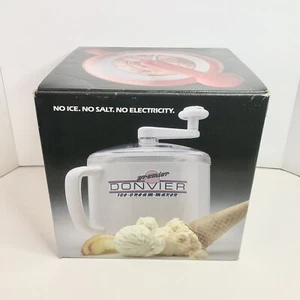 Vintage Donvier Premier Ice Cream Maker WHITE 1-QUART - No Electricity NOS - Picture 1 of 13