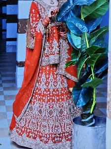 red bridal lengha - Picture 1 of 4