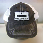 COME AND TAKE IT HAT CAP Charcoal Cotton Front with White Mesh Back SNAPBACK
