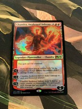 Foil Chandra, Awakened Inferno MTG Magic the Gathering Core 2019 Promo Stamp