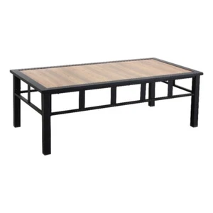 Patio Festival Metal Outdoor Coffee Table in Brown/Black Finish - Picture 1 of 7