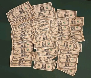 Lot Of 100 - $1 Star Notes - Varied Serial Numbers 2003 - 2021 $1 Bills Currency - Picture 1 of 3