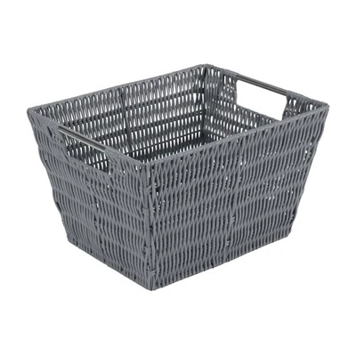 Medium Rattan Storage Tote Basket in Charcoal - Image 1 of 4