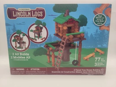 Lincoln Logs 2 Tiered Tree House Building Set. Complete. - Image 1 of 4