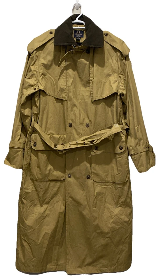 Trench coat vintage Willis & Geiger colarinho de lã cáqui masculino médio - Imagem 1 de 4