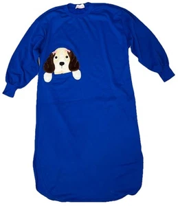 NWT Vintage Kittens Intimates Pajama Dog Nightgown Blue USA Size Large - Picture 1 of 11
