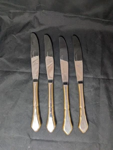 Lote de 4 cuchillos de cena Royal Limited acento dorado acero inoxidable Corea - RLM10 - Imagen 1 de 9