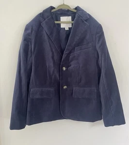 Janie And Jack Navy Blue Velvet Blazer Size 10 Lined Holiday - Picture 1 of 7